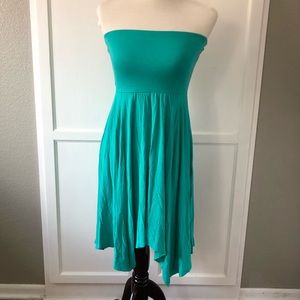 Express Teal Strapless Summer Dress